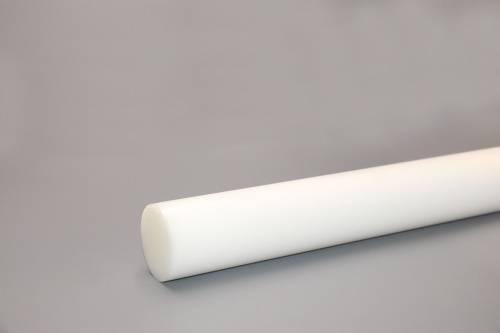Полиацеталь стержень Ф 45 мм ПОМ-С (1000 мм, 2,4 кг) белый с ИЗГИБОМ УЦЕНКА