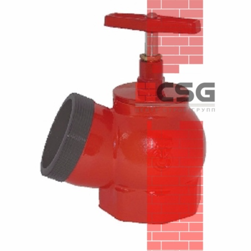 Клапан пожарный чугун угловой 125 гр ПК50 Ду 50 1,6 МПа муфта-цапка Цветлит ZW80001, DN 50