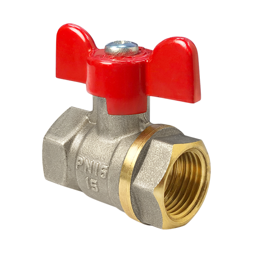 Кран шаровой латунь Стандарт 233 Ду15 Ру16 НР полнопроходной бабочка ГАЛЛОП 103203, DN 15, 1/2 дюйма